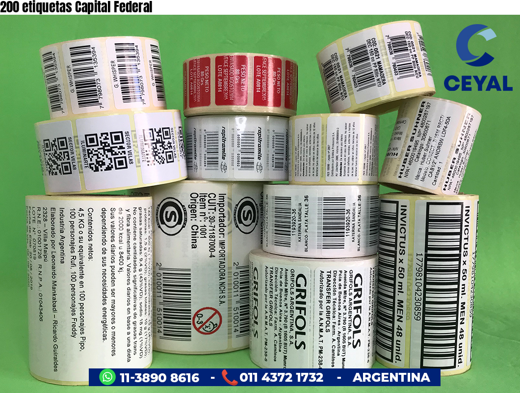 200 etiquetas Capital Federal