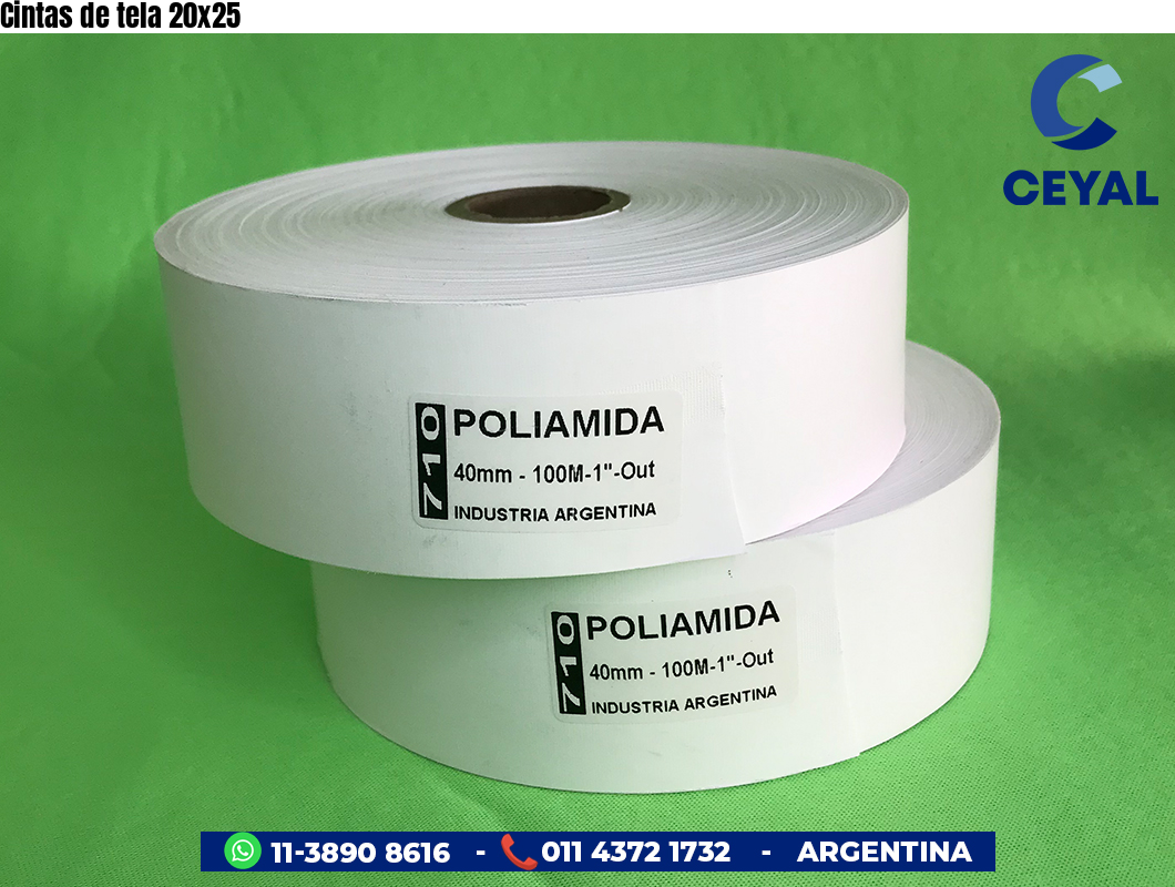 Cintas de tela 20x25