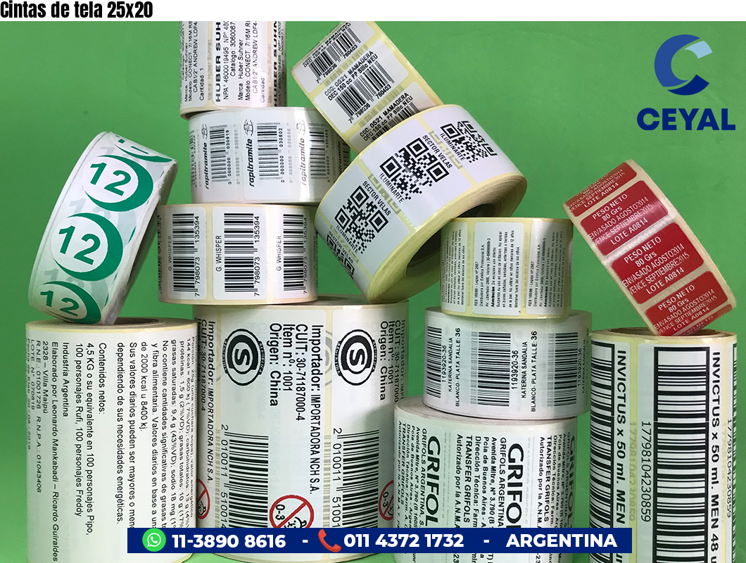 Cintas de tela 25x20