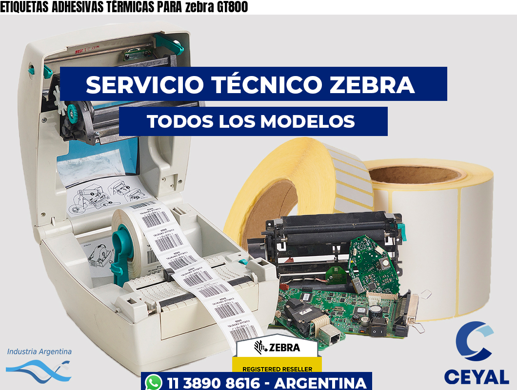 ETIQUETAS ADHESIVAS TÉRMICAS PARA zebra GT800