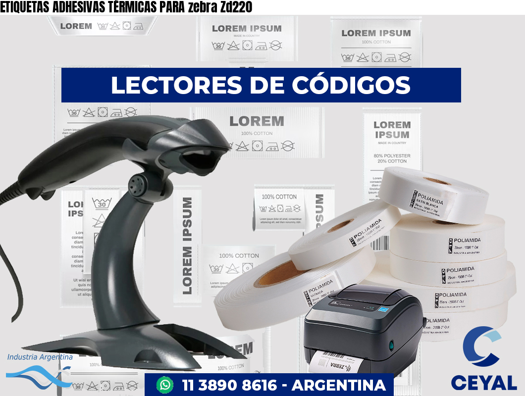 ETIQUETAS ADHESIVAS TÉRMICAS PARA zebra Zd220