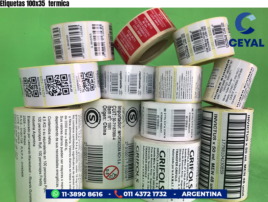 Etiquetas 100x35  termica