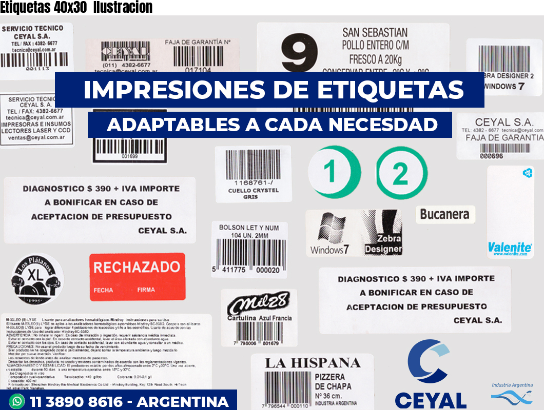 Etiquetas 40x30 Ilustracion