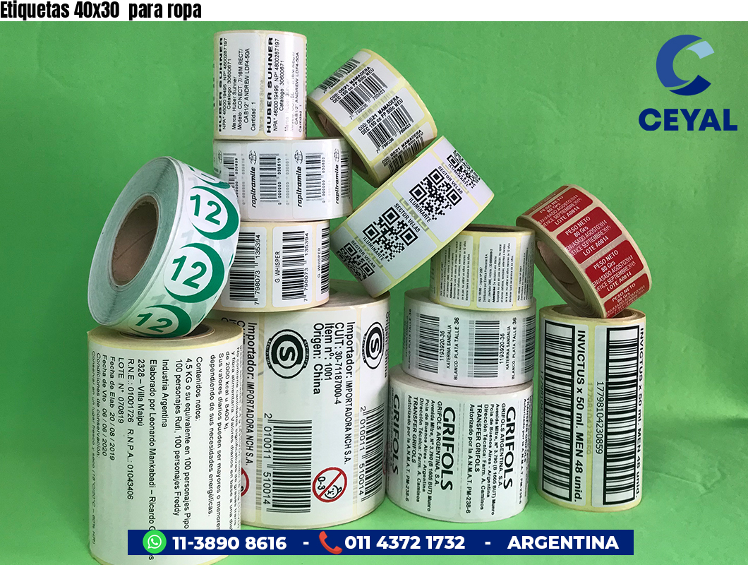 Etiquetas 40x30 para ropa