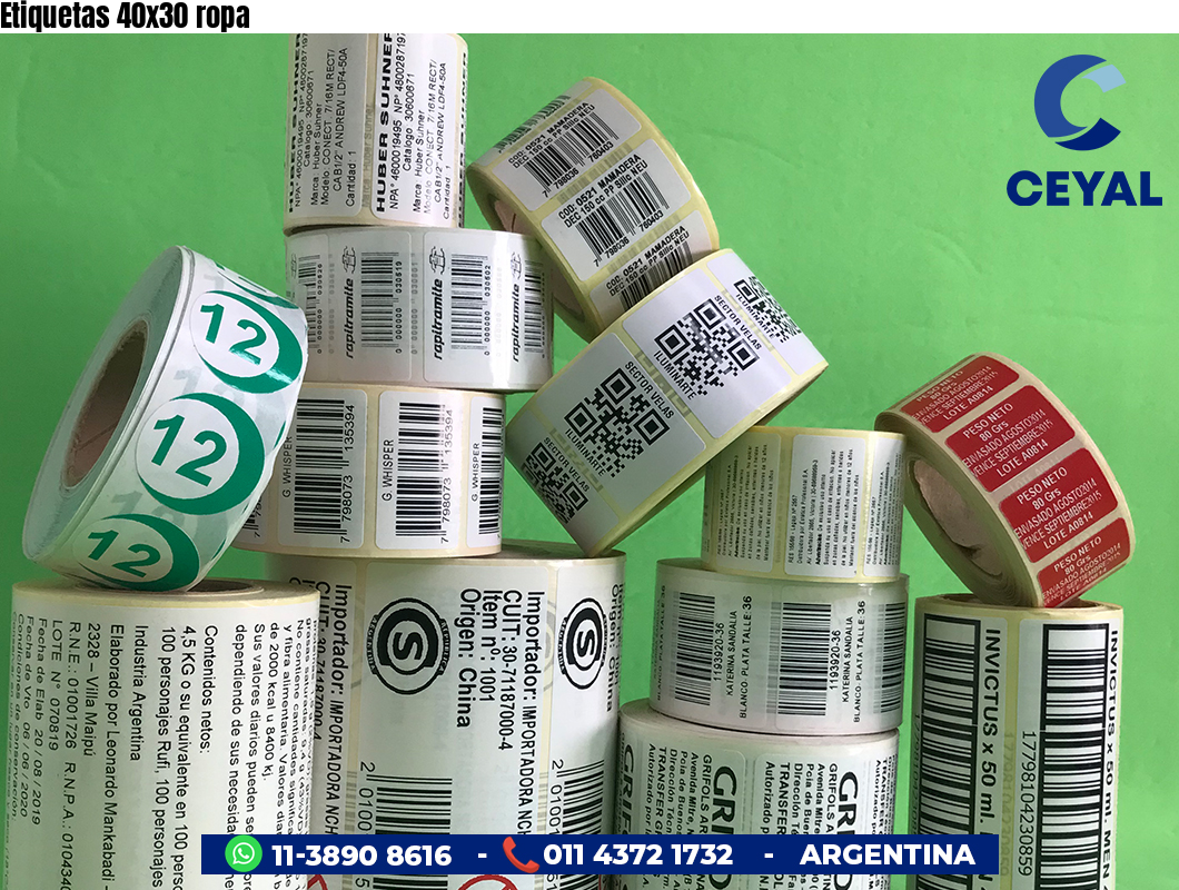 Etiquetas 40x30 ropa