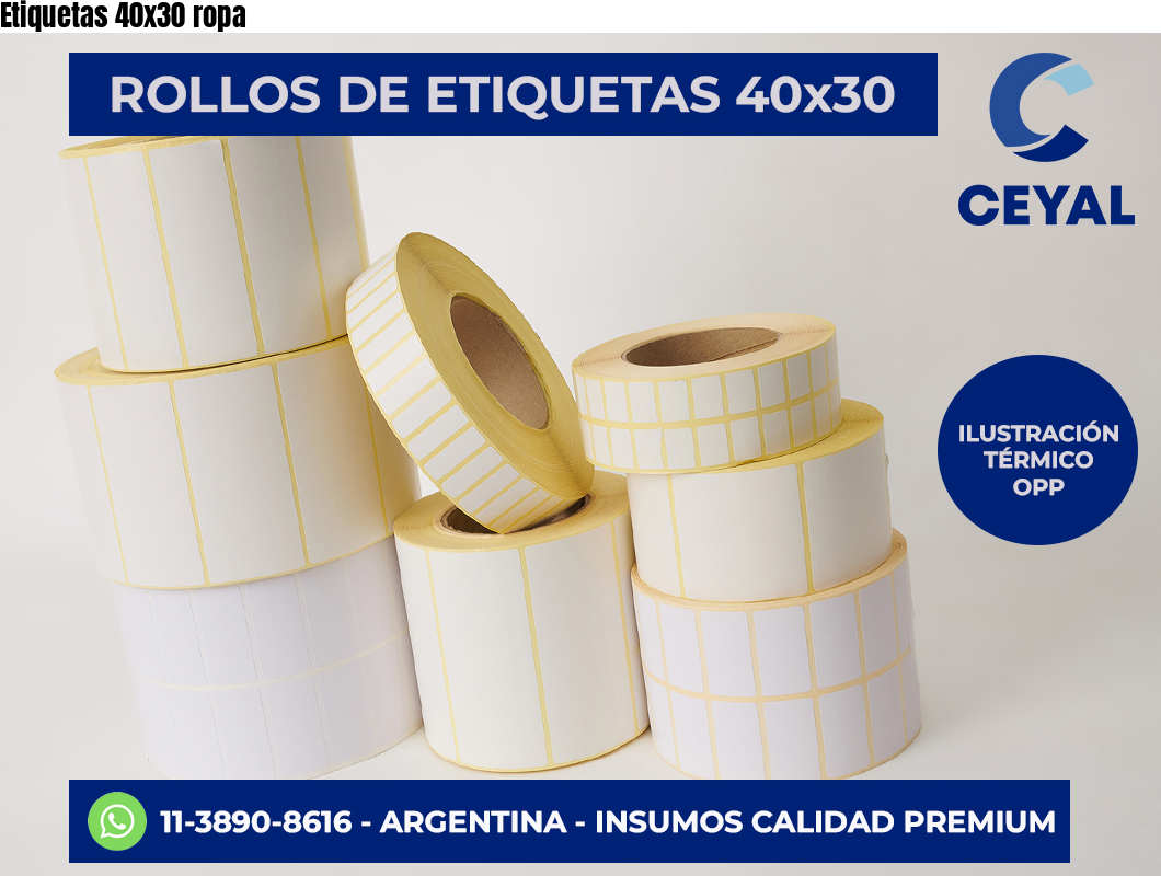 Etiquetas 40×30 ropa