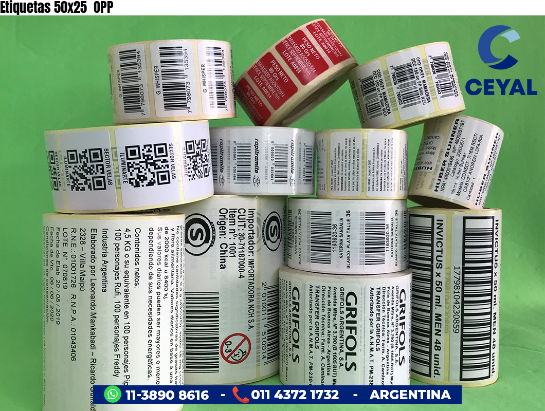 Etiquetas 50x25 OPP