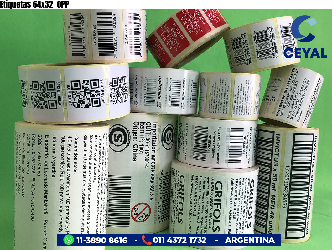 Etiquetas 64x32  OPP
