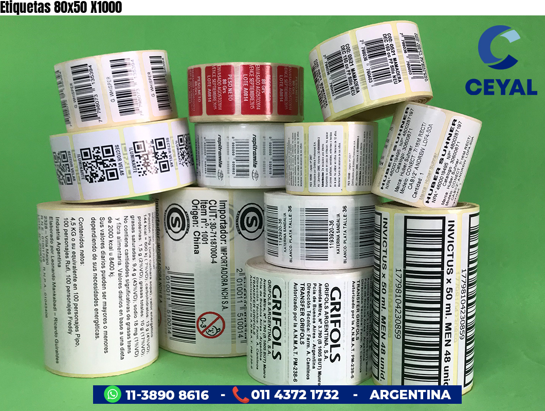 Etiquetas 80x50 X1000