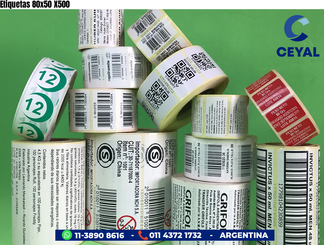 Etiquetas 80x50 X500