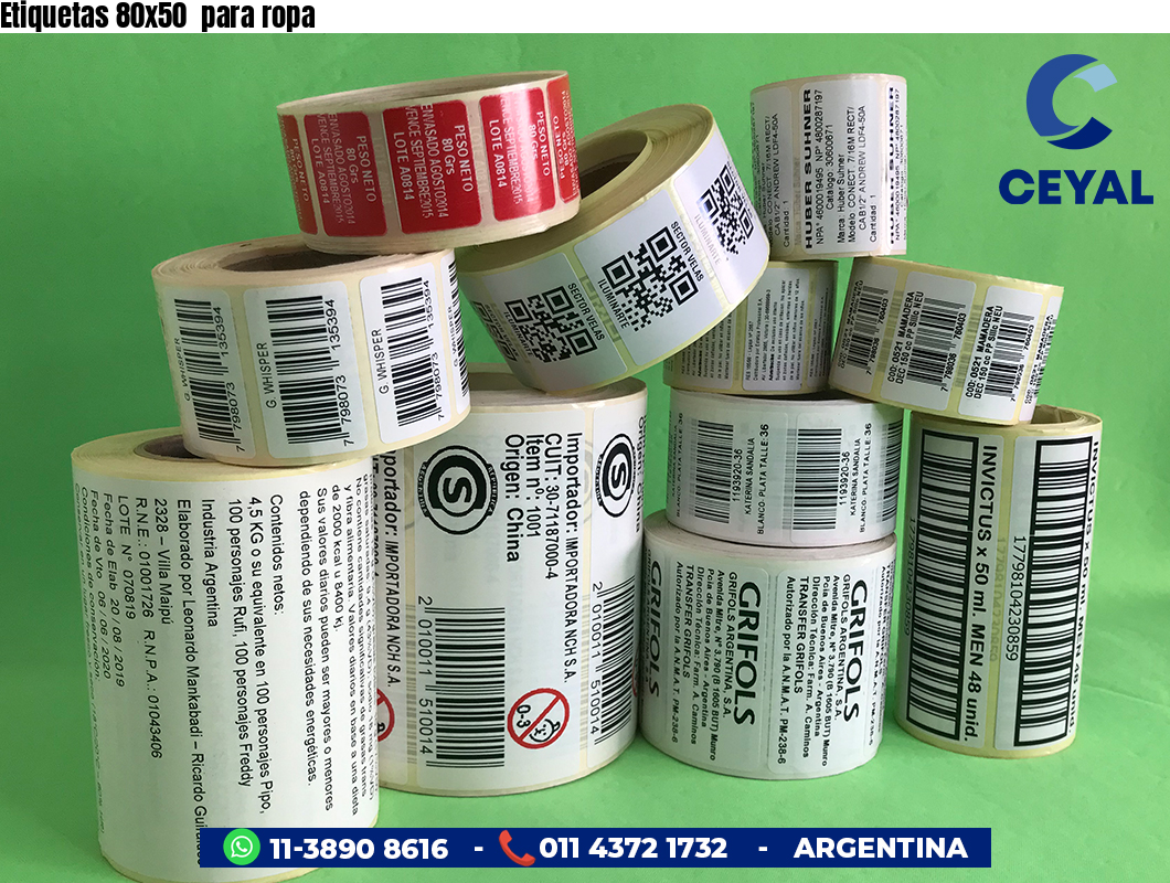 Etiquetas 80x50 para ropa