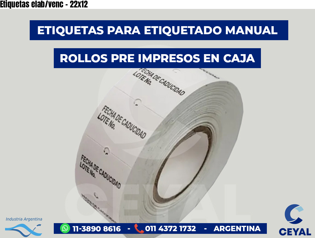 Etiquetas elab/venc - 22x12