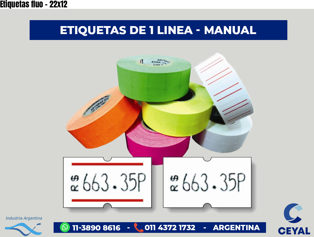 Etiquetas fluo - 22x12