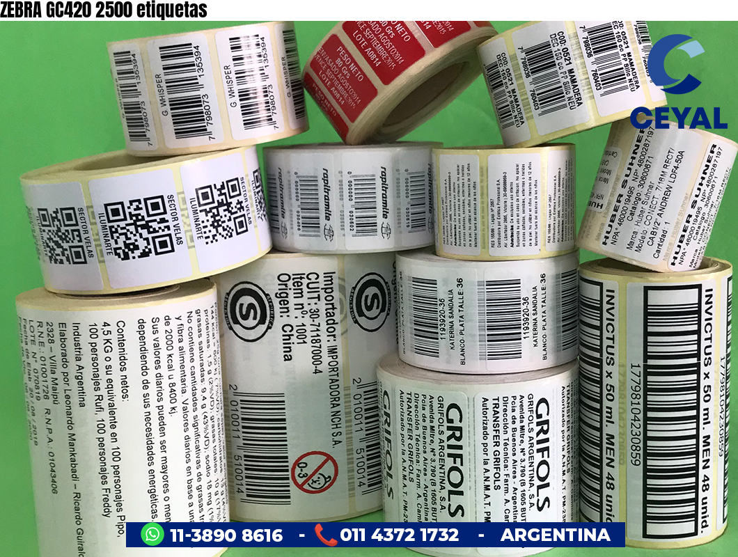 ZEBRA GC420 2500 etiquetas