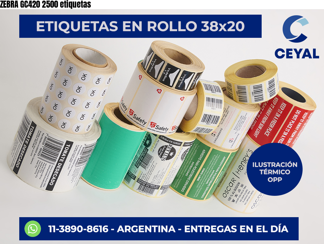 ZEBRA GC420 2500 etiquetas
