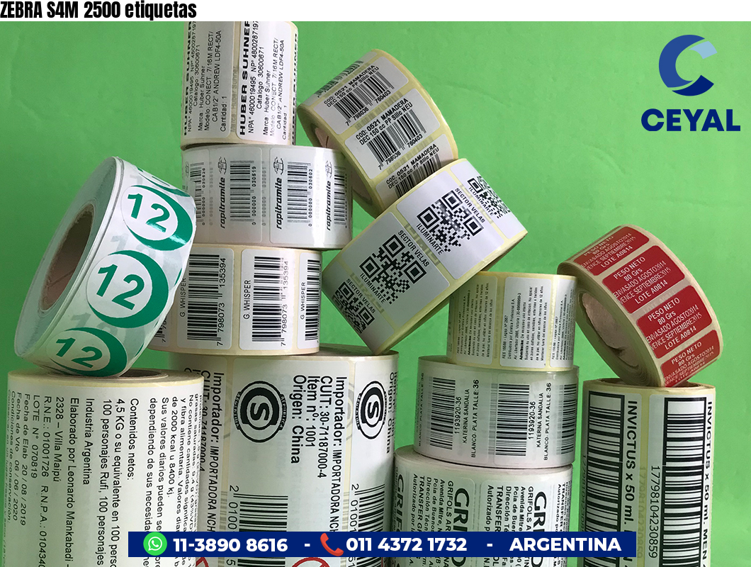 ZEBRA S4M 2500 etiquetas
