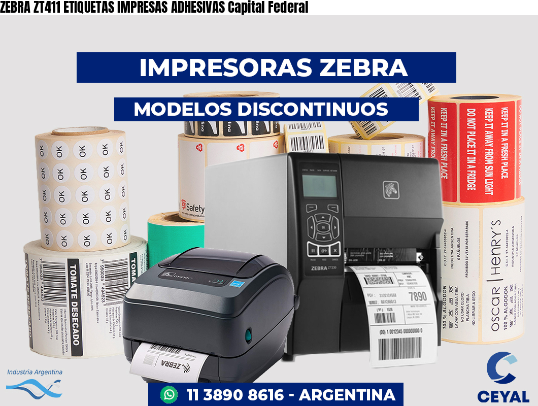 ZEBRA ZT411 ETIQUETAS IMPRESAS ADHESIVAS Capital Federal