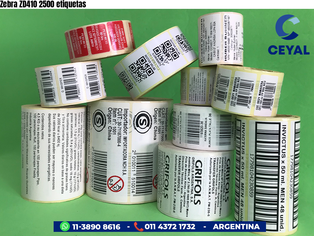 Zebra ZD410 2500 etiquetas