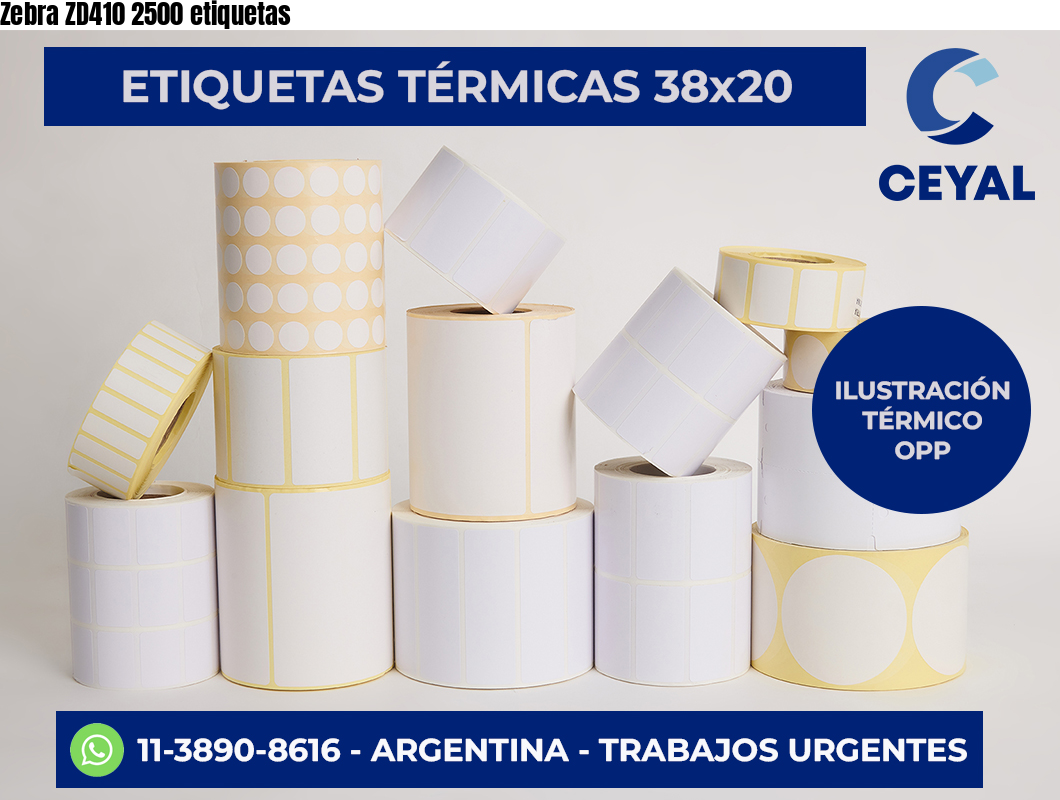 Zebra ZD410 2500 etiquetas