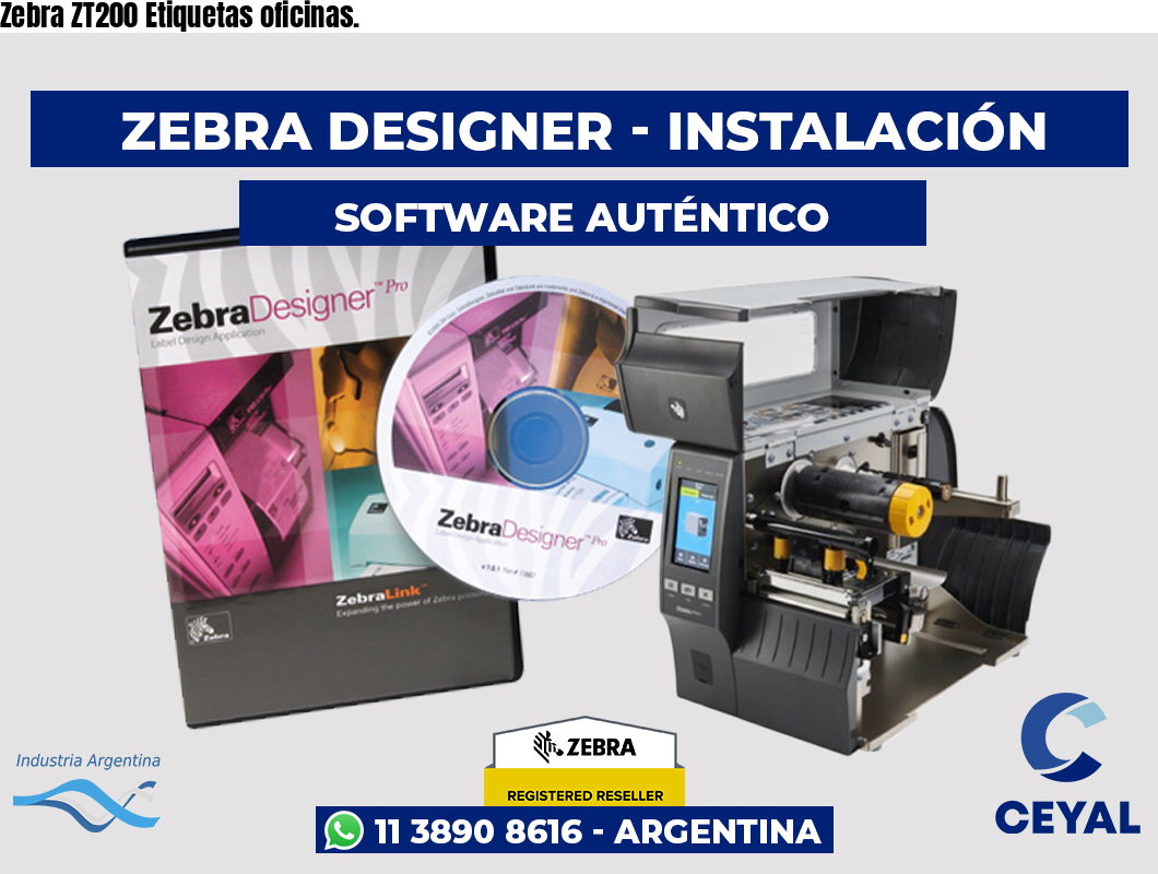 Zebra ZT200 Etiquetas oficinas.