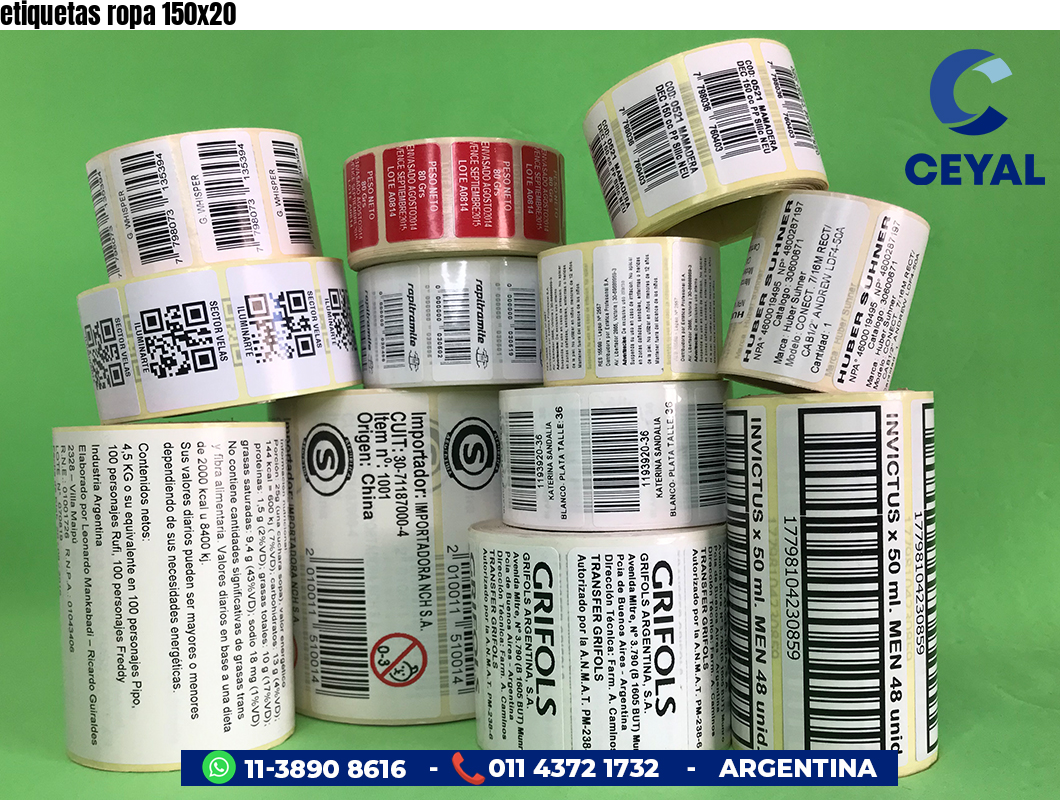 etiquetas ropa 150x20