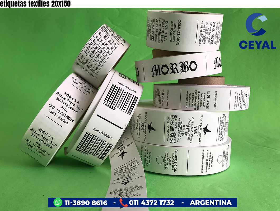 etiquetas textiles 20x150