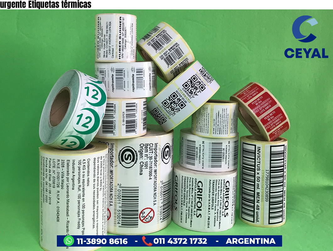 urgente Etiquetas térmicas