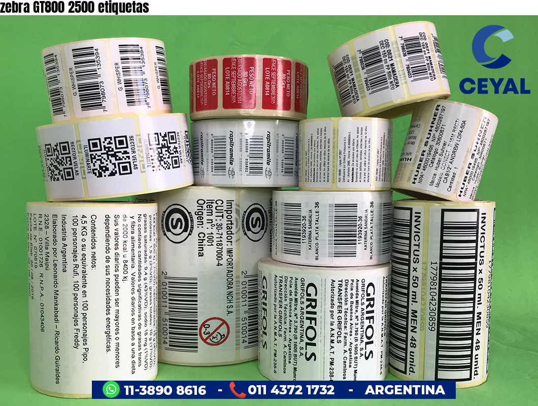 zebra GT800 2500 etiquetas