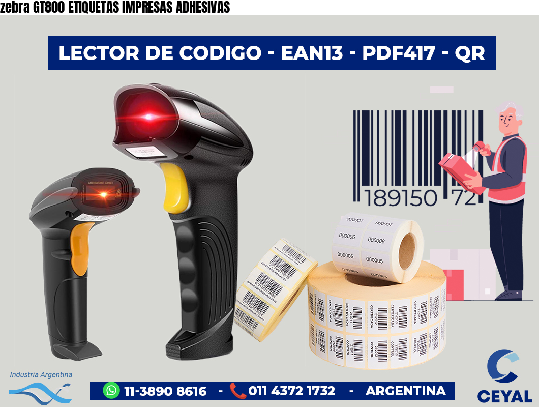 zebra GT800 ETIQUETAS IMPRESAS ADHESIVAS