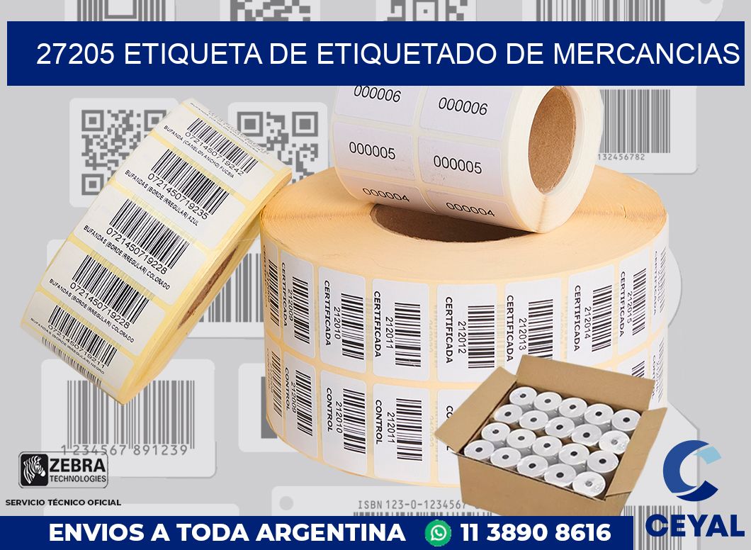 27205 Etiqueta de etiquetado de mercancias
