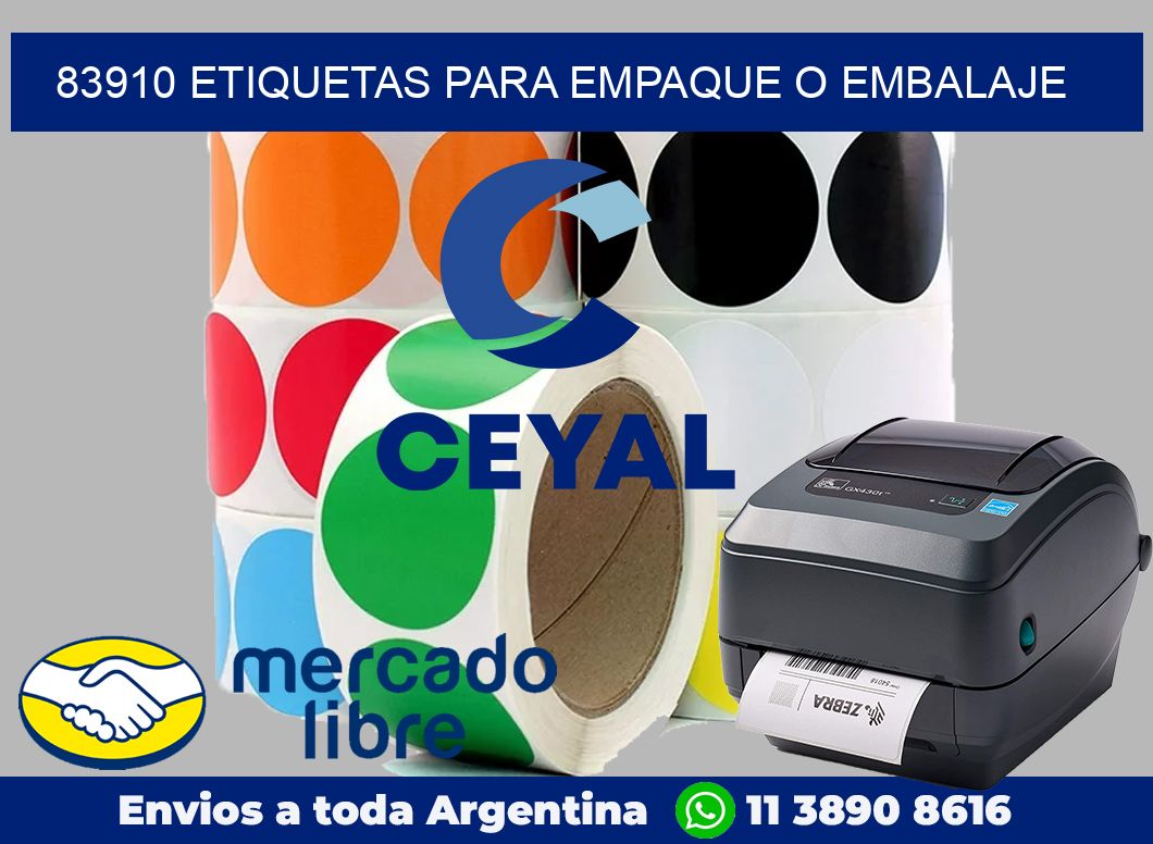 83910 Etiquetas para empaque o embalaje