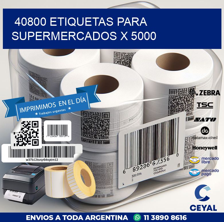 40800 ETIQUETAS PARA SUPERMERCADOS X 5000 | Etiquetas para Fabricas