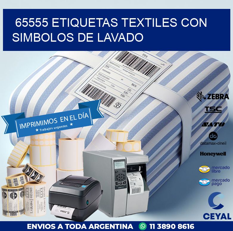 65555 65555 ETIQUETAS TEXTILES CON SIMBOLOS DE LAVADO | Etiquetas para Fabricas