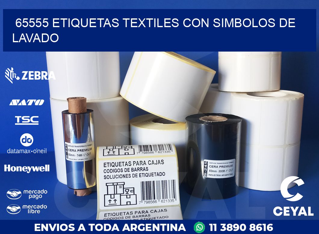 65555 65555 ETIQUETAS TEXTILES CON SIMBOLOS DE LAVADO | Etiquetas para Fabricas