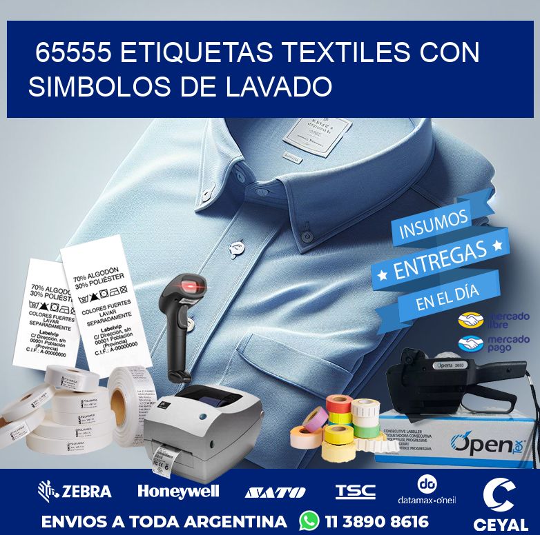 65555 65555 ETIQUETAS TEXTILES CON SIMBOLOS DE LAVADO | Etiquetas para Fabricas