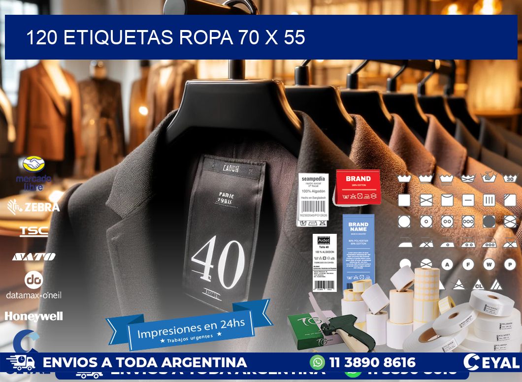 120 ETIQUETAS ROPA 70 x 55