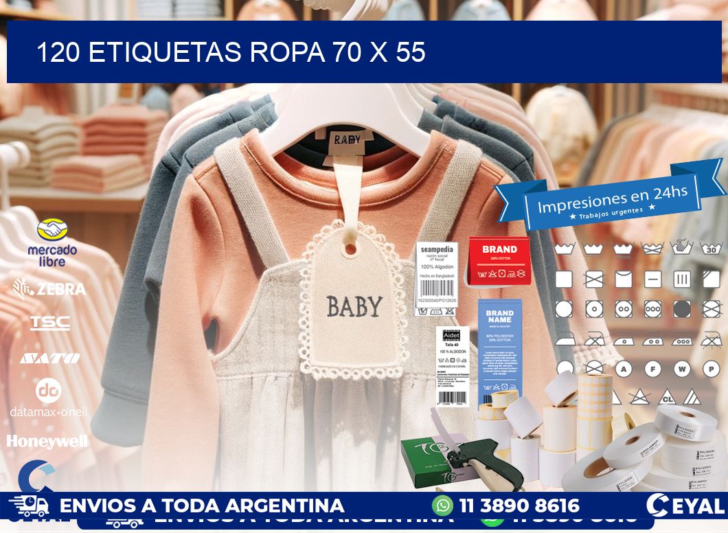 120 ETIQUETAS ROPA 70 x 55