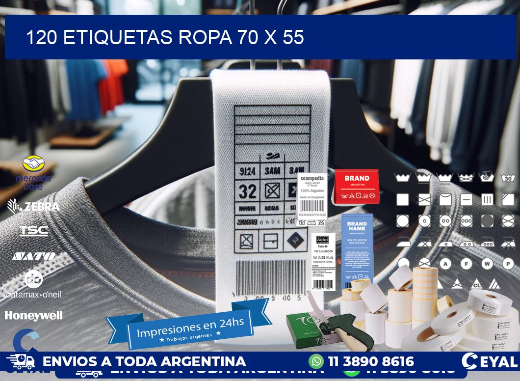 120 ETIQUETAS ROPA 70 x 55