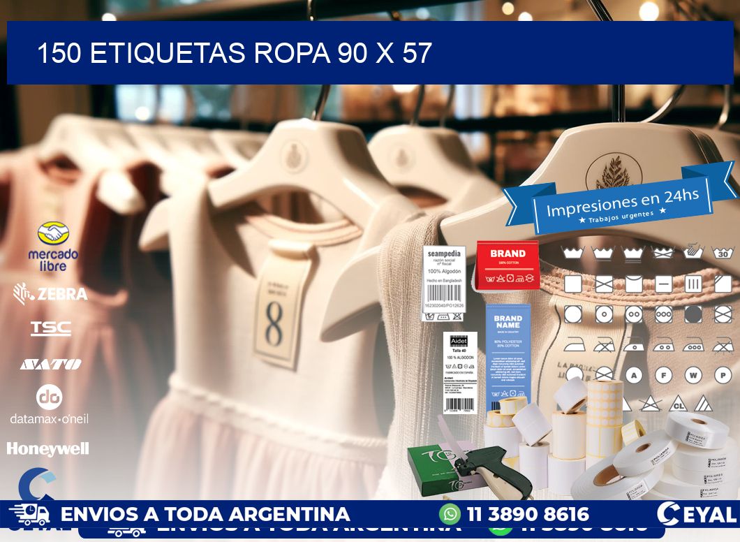 150 ETIQUETAS ROPA 90 x 57
