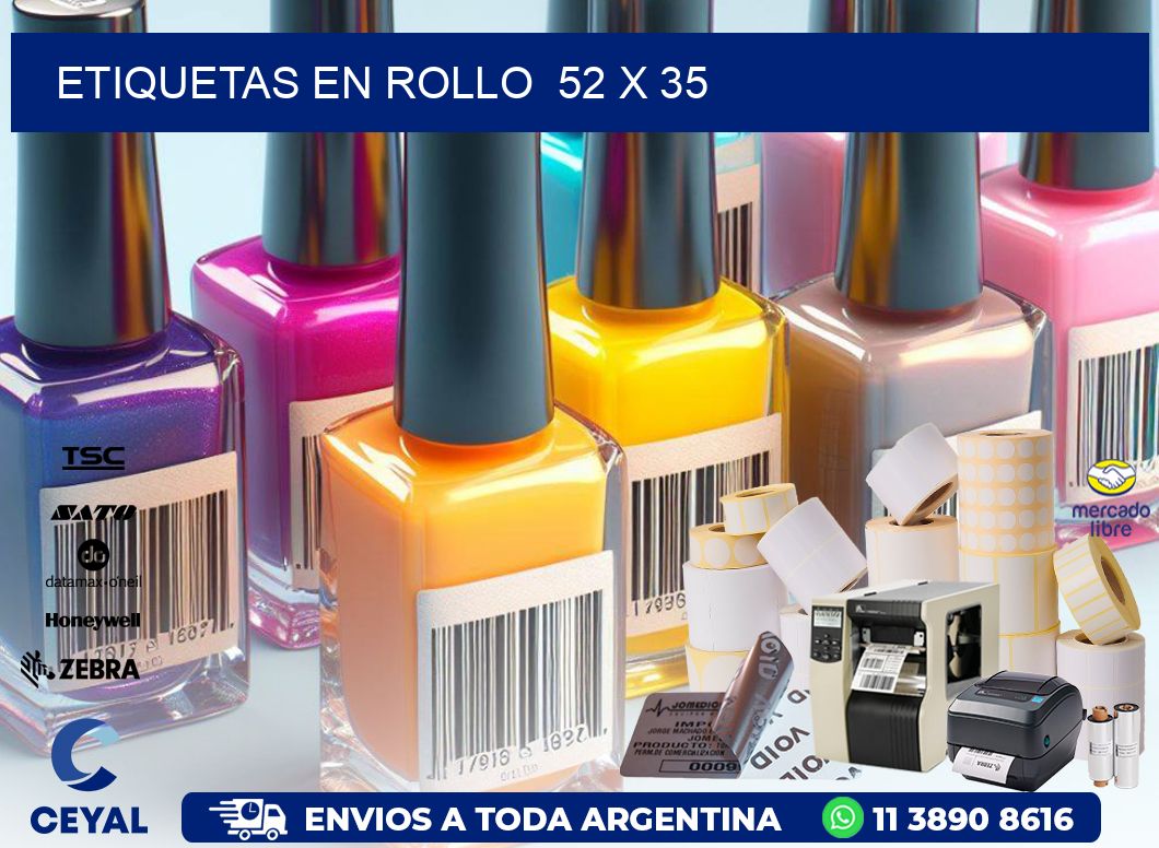 ETIQUETAS EN ROLLO  52 x 35