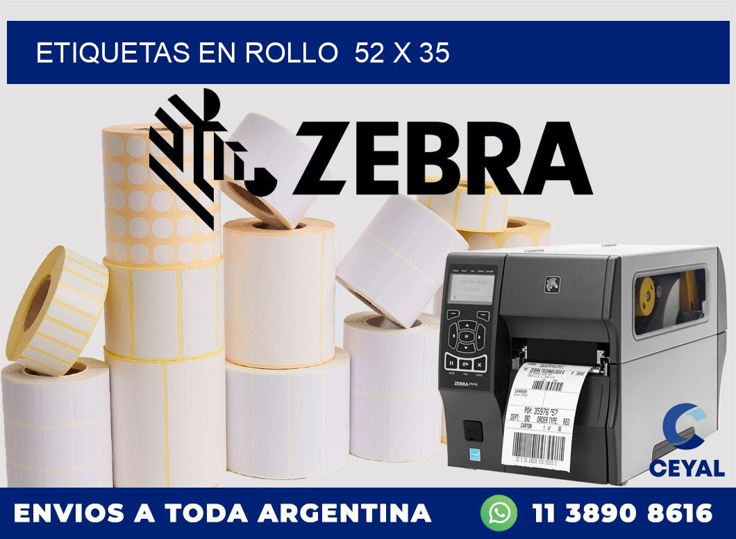 ETIQUETAS EN ROLLO  52 x 35