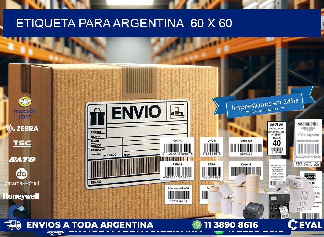 etiqueta para Argentina  60 x 60