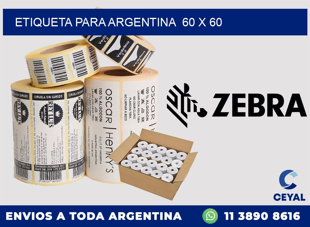 etiqueta para Argentina  60 x 60