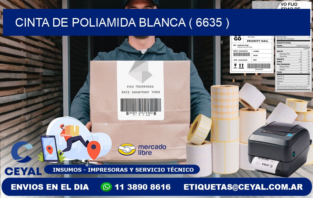 CINTA DE POLIAMIDA BLANCA ( 6635 )