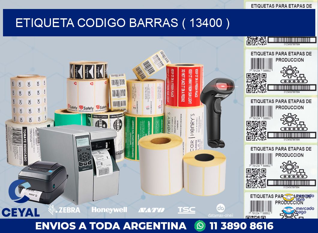 ETIQUETA CODIGO BARRAS ( 13400 )