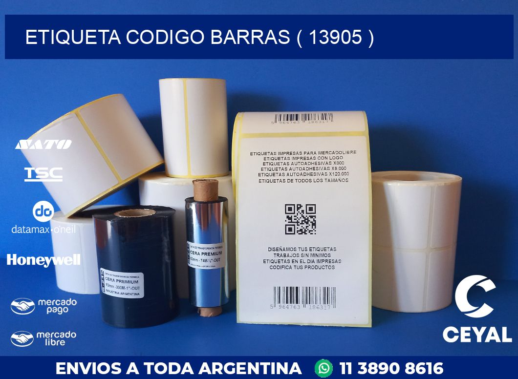 ETIQUETA CODIGO BARRAS ( 13905 )