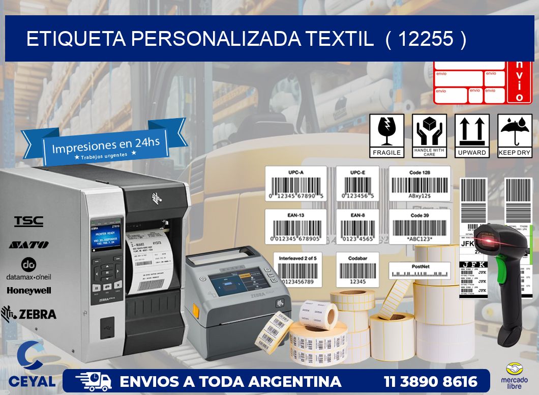 ETIQUETA PERSONALIZADA TEXTIL  ( 12255 )