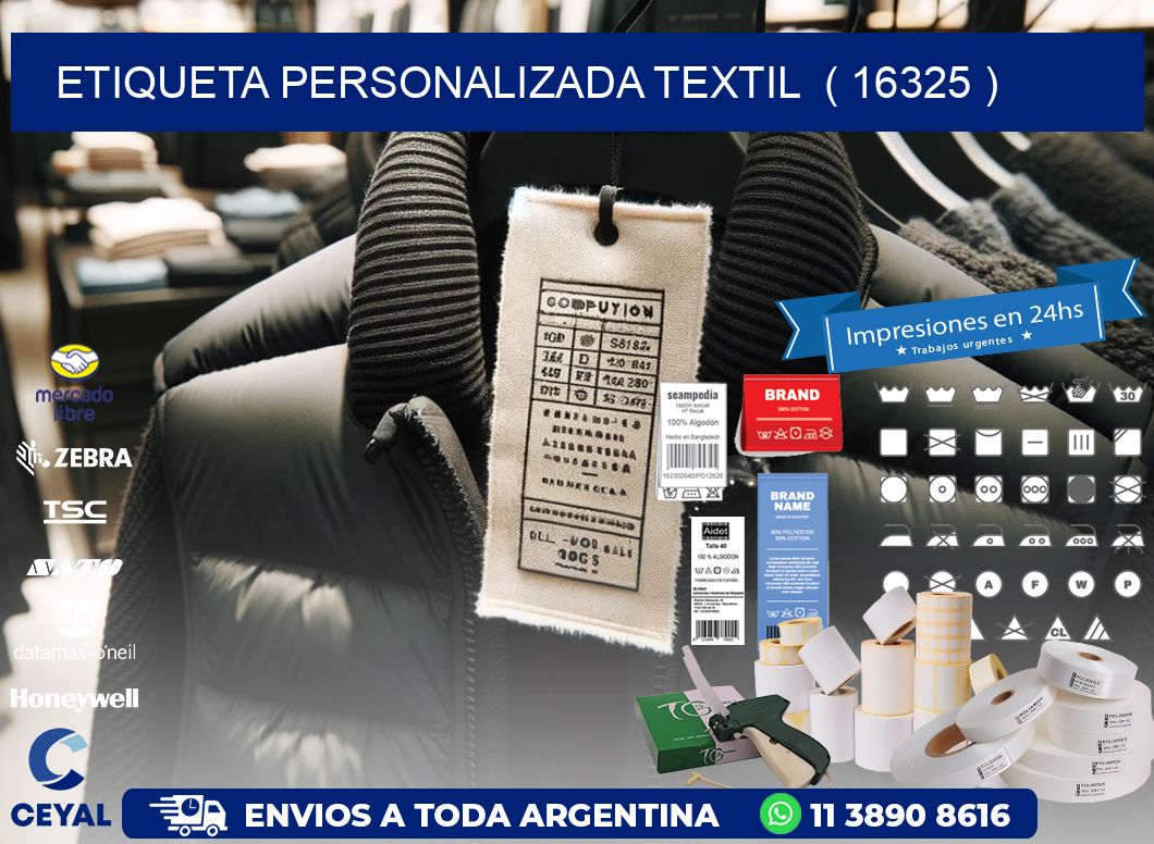 ETIQUETA PERSONALIZADA TEXTIL  ( 16325 )