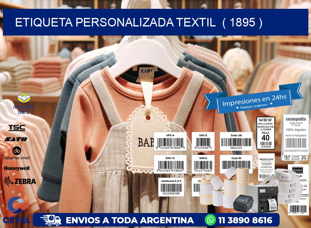 ETIQUETA PERSONALIZADA TEXTIL  ( 1895 )