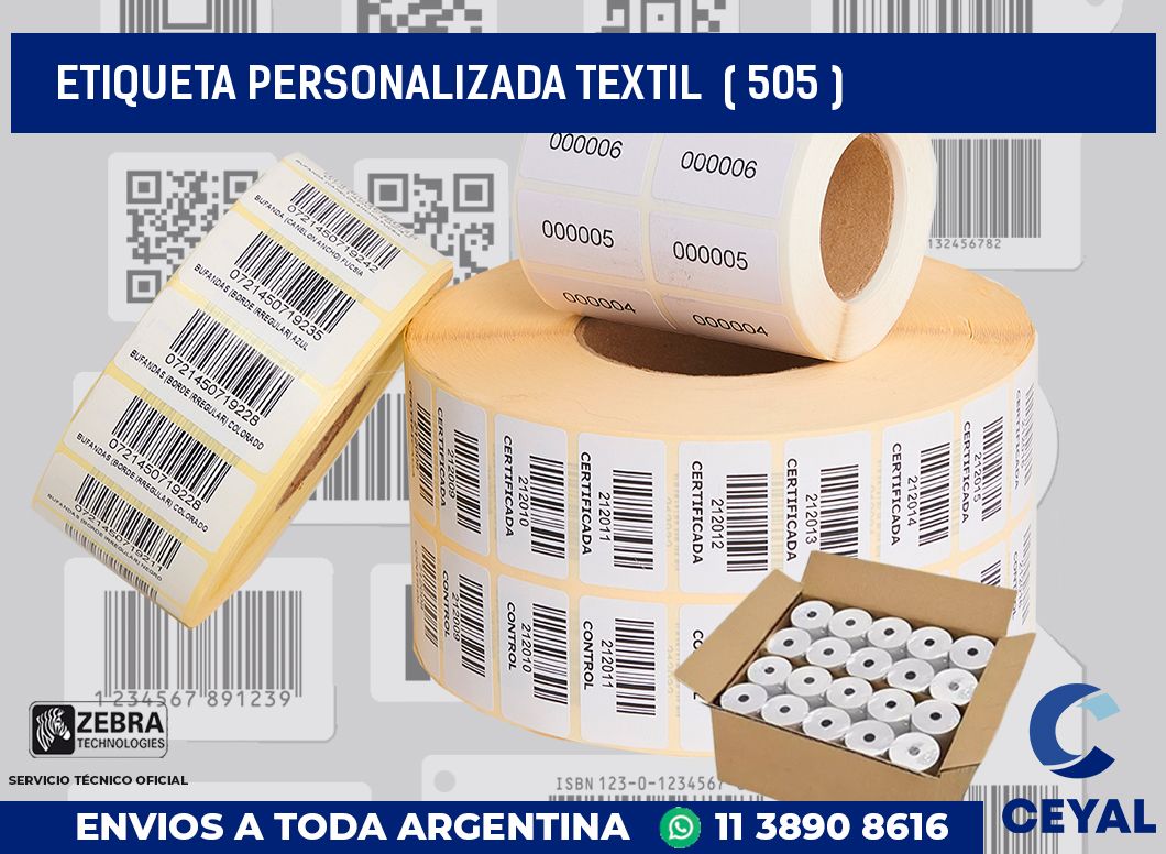 ETIQUETA PERSONALIZADA TEXTIL  ( 505 )